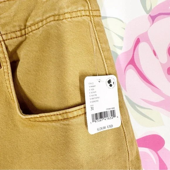 NEW Free People We The Free Chill Vibes Dropped Wide Leg Khaki Scout Jeans 31 - Picture 9 of 11